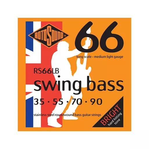 Rotosound RS66LB Swing Bass 4-String Stainless Guitar Strings Set, 35-90