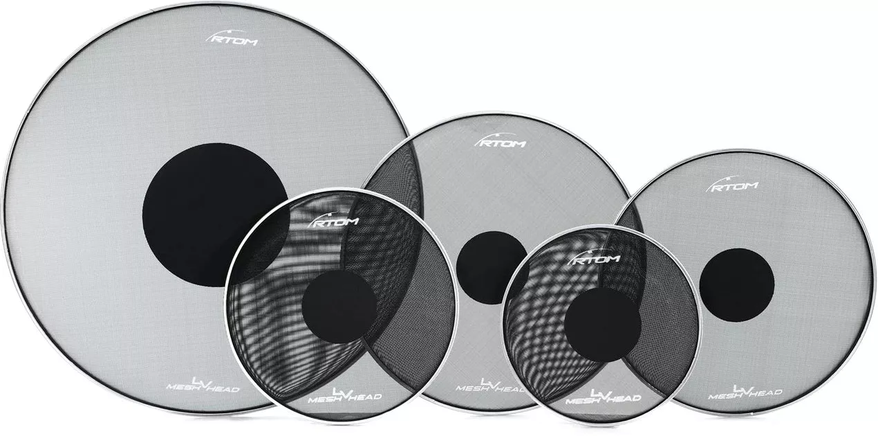 RTOM Low Volume Mesh Drumhead 5-pack – 10/12/14/16/22