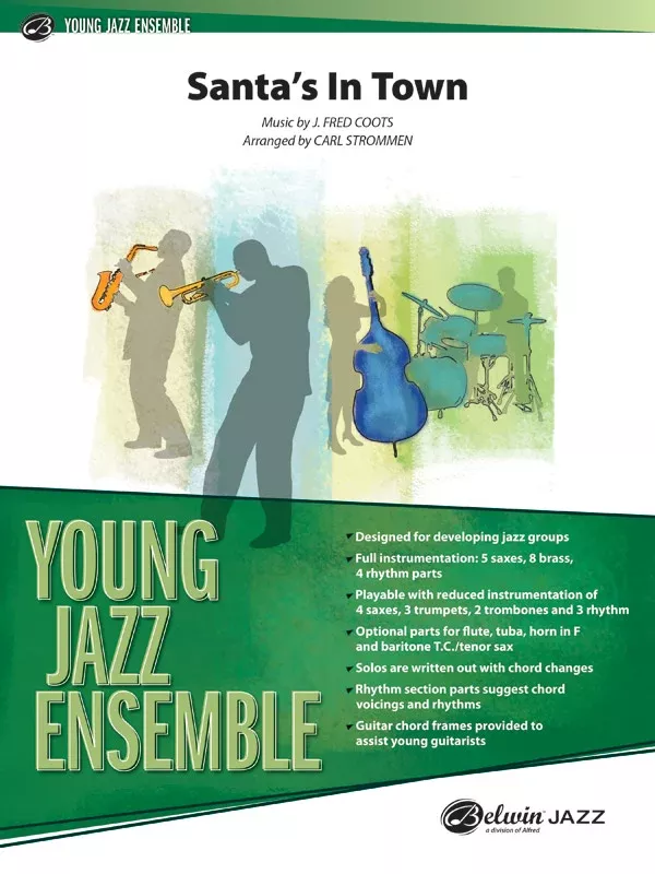 Santa's in Town: Jazz Ensemble Conductor Score & Parts