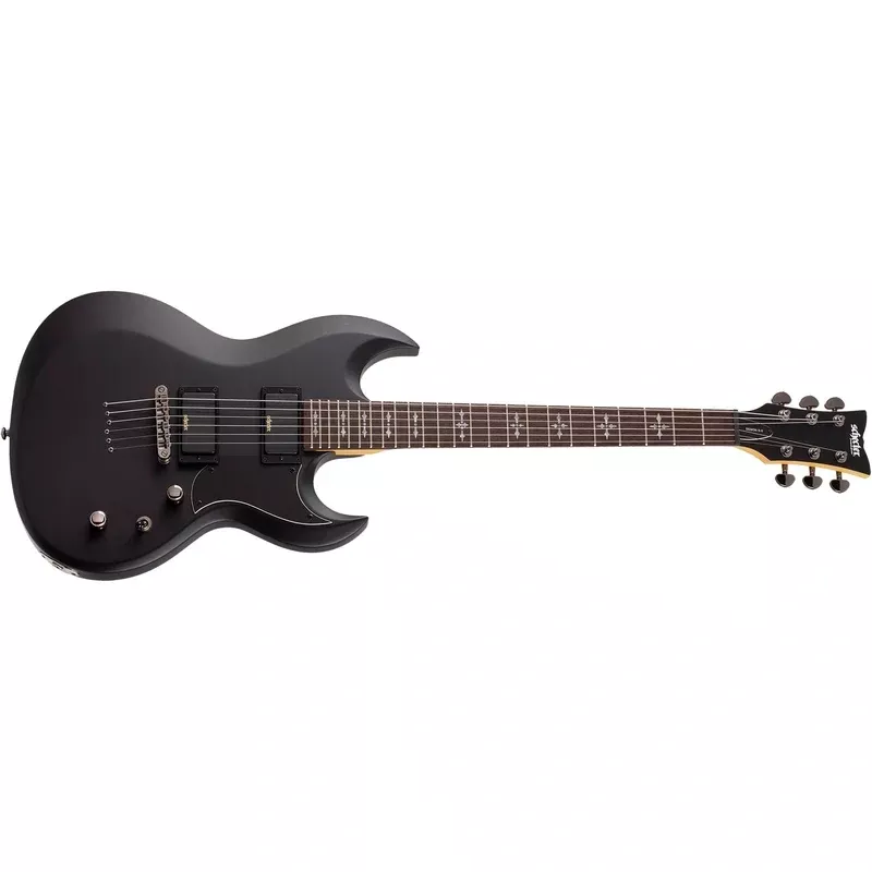 Schecter 6 String Solid-Body Electric Guitar, Aged Black Satin 3664-SHC