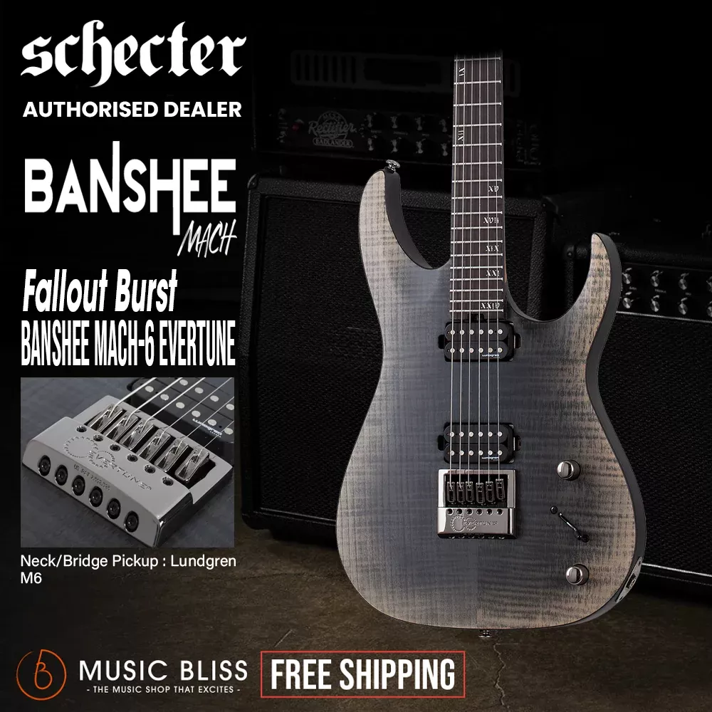 Schecter Banshee Mach-6 Evertune Electric Guitar - Fallout Burst