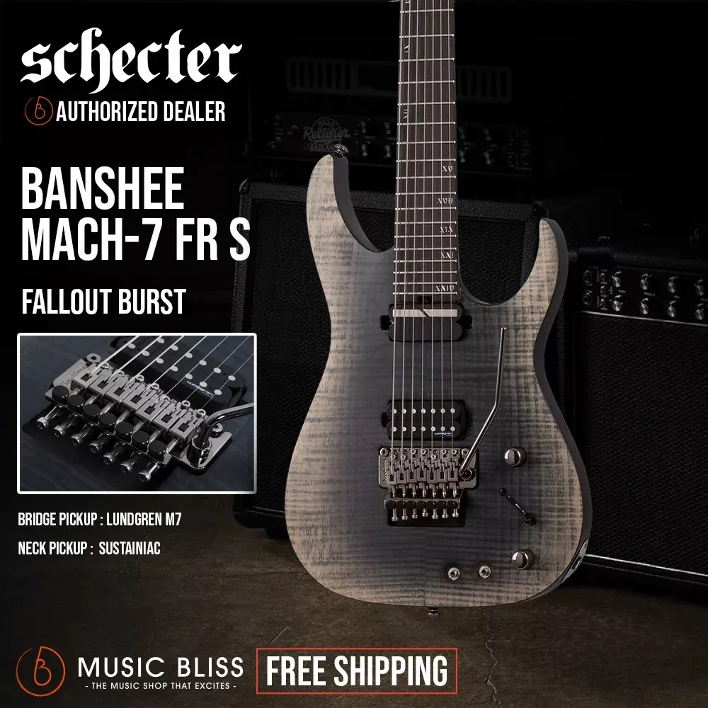 Schecter Banshee Mach-7 FR-S Electric Guitar – Fallout Burst