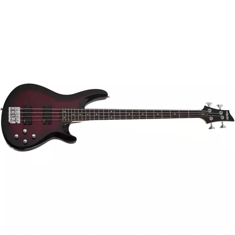 Schecter C-4 Plus 4-String Electric Bass, See Through Cherry Burst 591-SHC