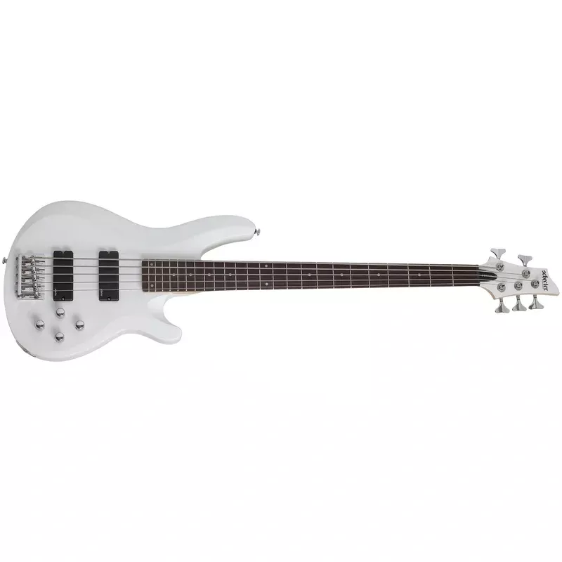 Schecter C-5 Deluxe 5-String Electric Bass, Satin White 587-SHC
