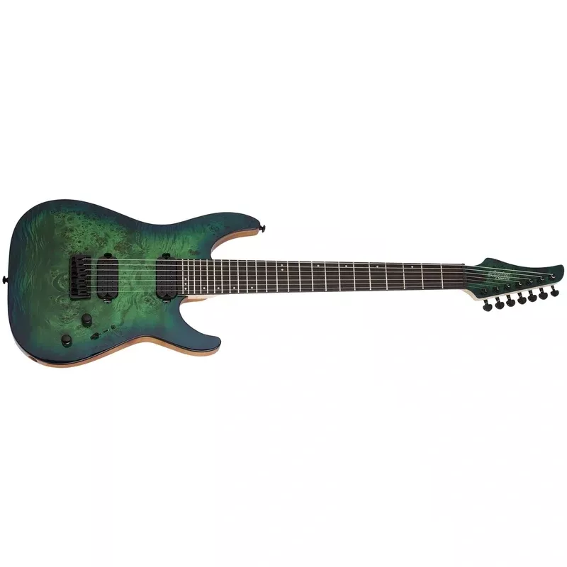Schecter C-7 Pro 7 String Electric Guitar Aqua Burst 3638-SHC