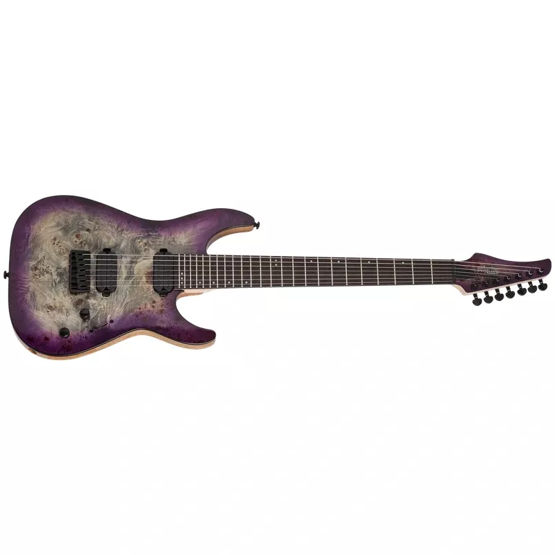 Schecter C-7 Pro 7-String Electric Guitar, Aurora Burst 3636-SHC