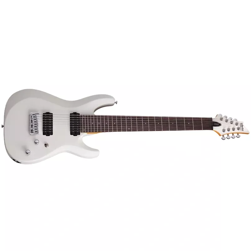 Schecter C 8 DLX SWHT Satin White 8 String Guitar with Schecter Diamond Plus 441-SHC