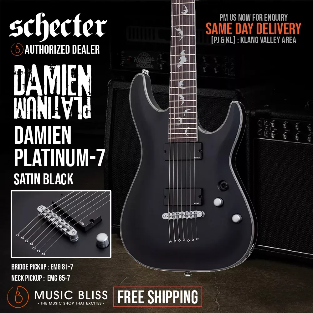 Schecter Damien Platinum 7 – Satin Black