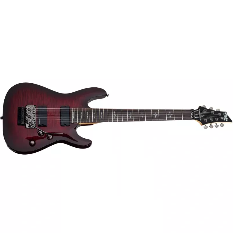Schecter DEMON-7-FR-CRB Crimson Burst 7 String Guitar with FR and Duncan Designed HB-105 3260-SHC
