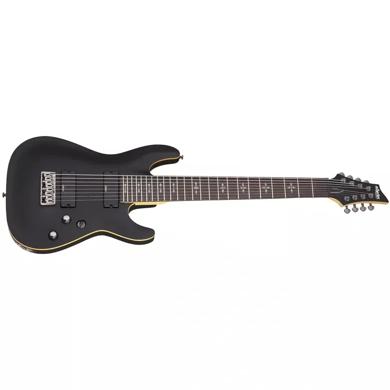 Schecter Demon-8 Electric Guitar, Aged Black Satin 3663-SHC