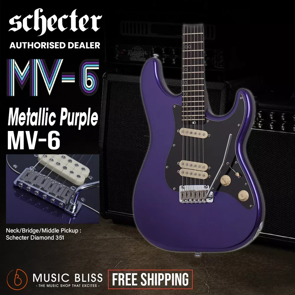Schecter MV-6 Electric Guitar – Metallic Purple