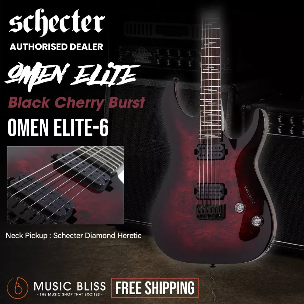 Schecter Omen Elite-6 Electric Guitar – Black Cherry Burst