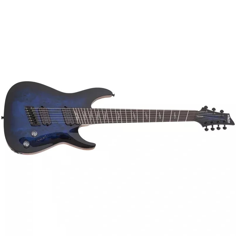 Schecter Omen Elite-7 Multiscale 7 StringSee-Thru Blue Burst 2464-SHC