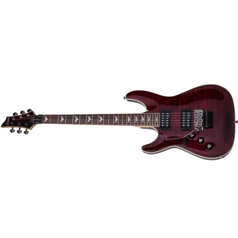 Schecter OMEN-EXT-6-FR-LH-BCH Black Cherry Guitar with FR and Schecter Diamond Plus 2010-SHC