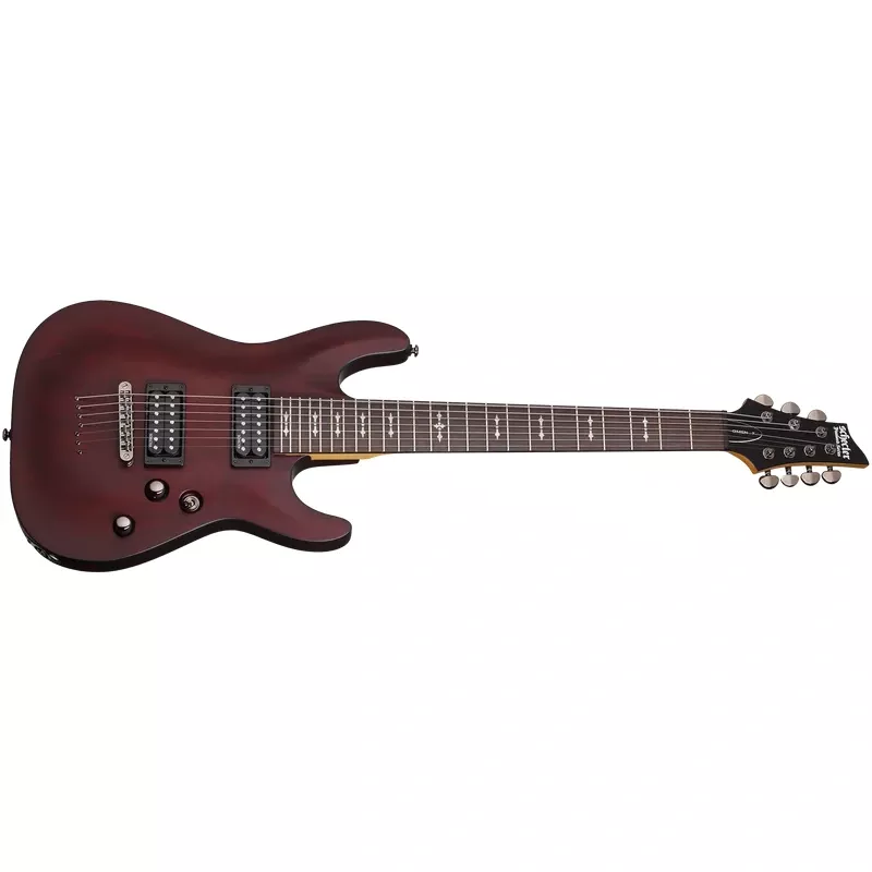 Schecter Omen Series OMEN-7-WSN Walnut Satin 7 String Guitar with Schecter Diamond Plus 2068-SHC
