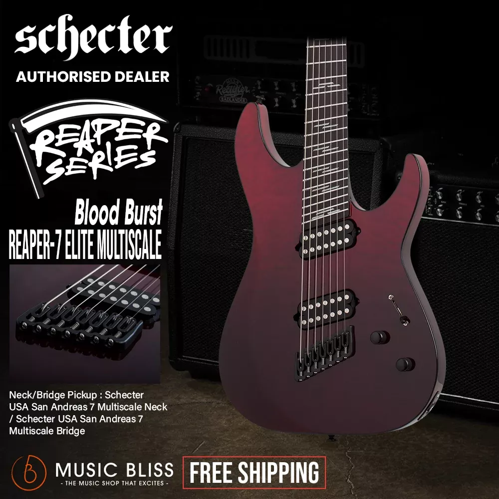 Schecter Reaper-7 Elite MS Electric Guitar – Bloodburst