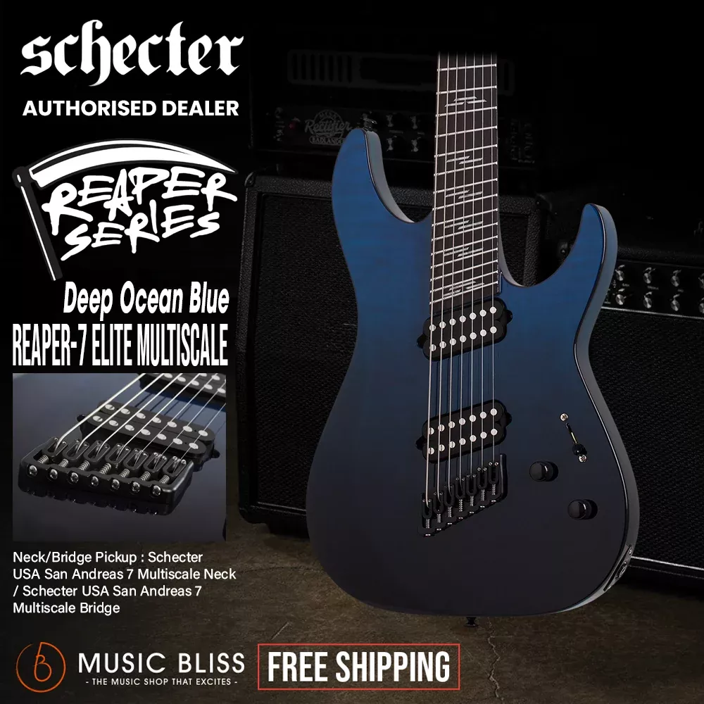 Schecter Reaper-7 Elite MS Electric Guitar – Deep Blue Ocean