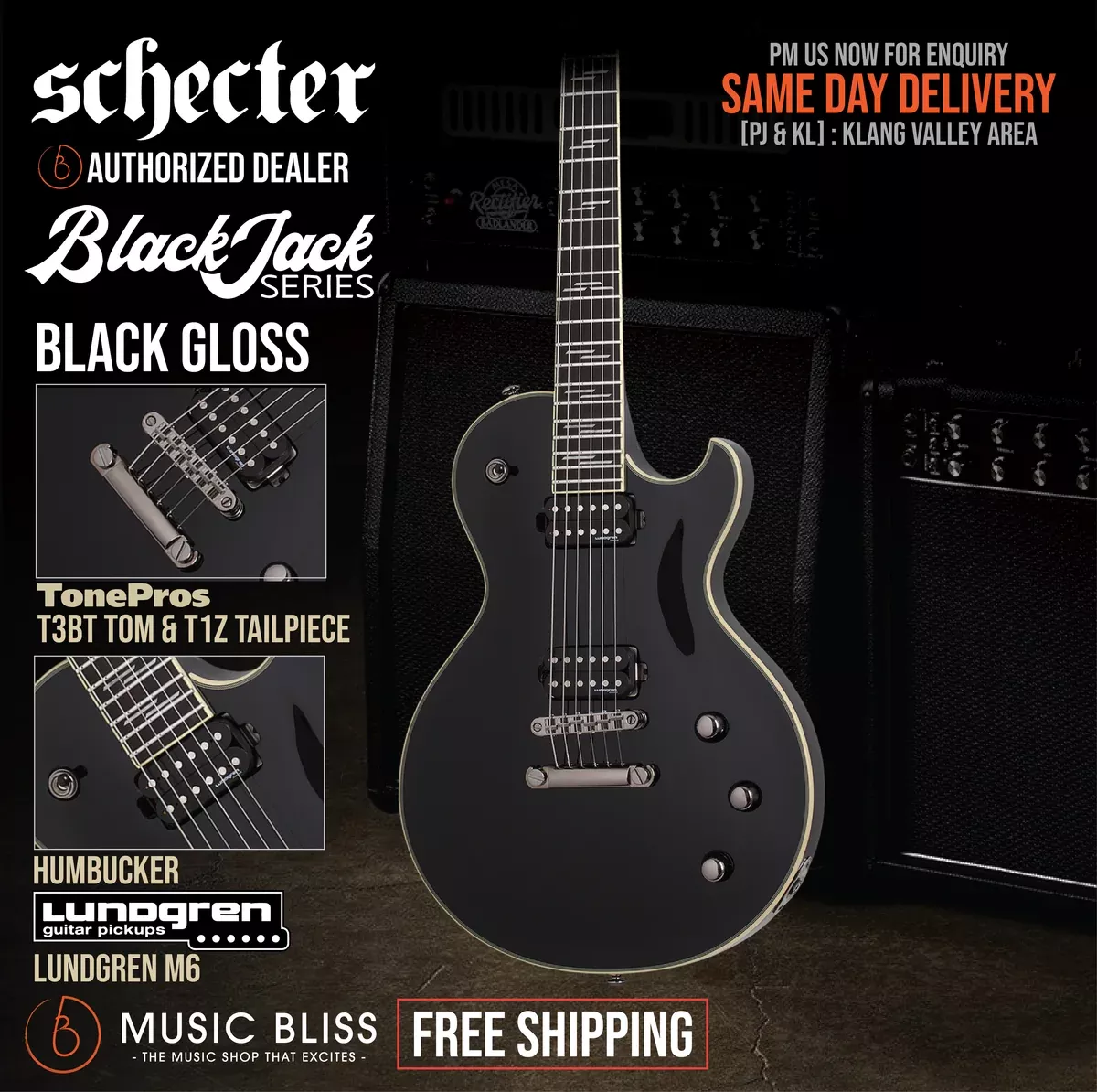 Schecter Solo-II Blackjack Electric Guitar - Black Gloss