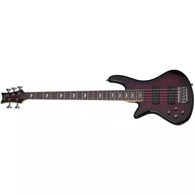 Schecter STILETTO-EXT-5-LH-BCH Black Cherry 5 String Bass with Schecter Diamond Bass 2508-SHC