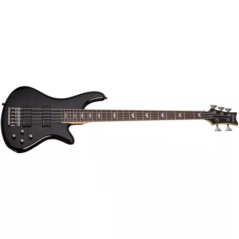 Schecter STILETTO-EXT-5-STBLK See Thru Black 5 String Bass with Schecter Diamond Bass 2504-SHC
