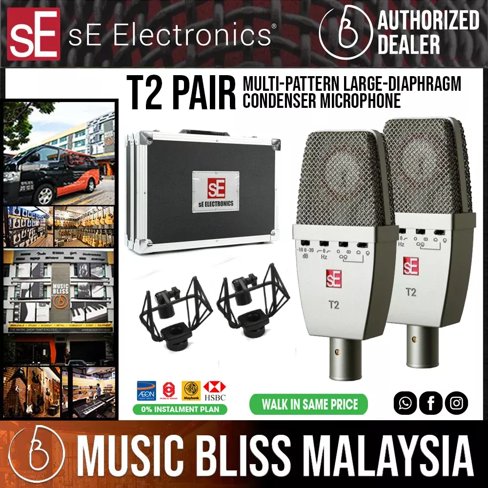 sE Electronics T2 Large-diaphragm Condenser – Matched Pair
