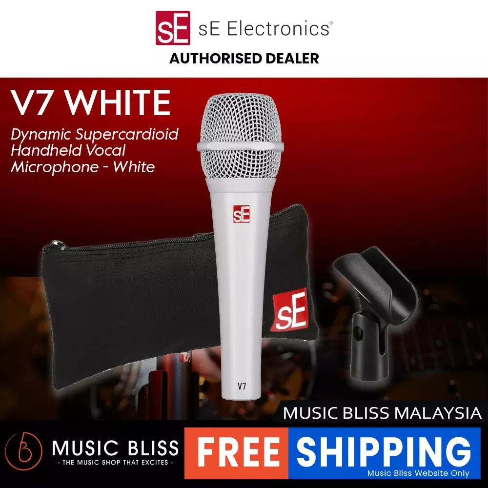 SE Electronics V7 Supercardioid Dynamic Handheld Vocal Microphone – White