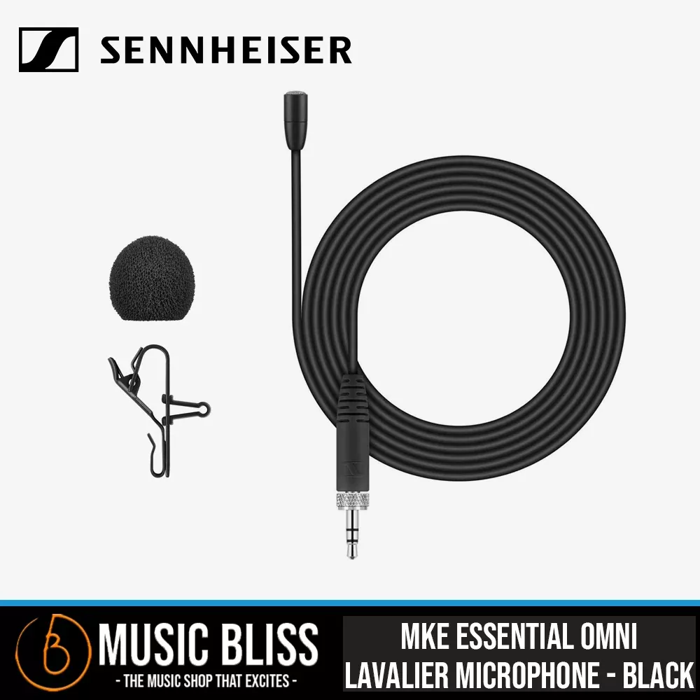 Sennheiser MKE Essential Omni Lavalier Microphone – Black