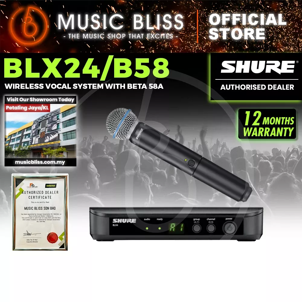 Shure BLX24/B58 Handheld Wireless System, BLX4 Receiver & BLX2/B58 Handheld Microphone