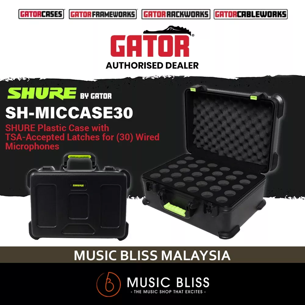 Shure by Gator SH-MICCASE30 Molded Case with Drops for 30 Microphones