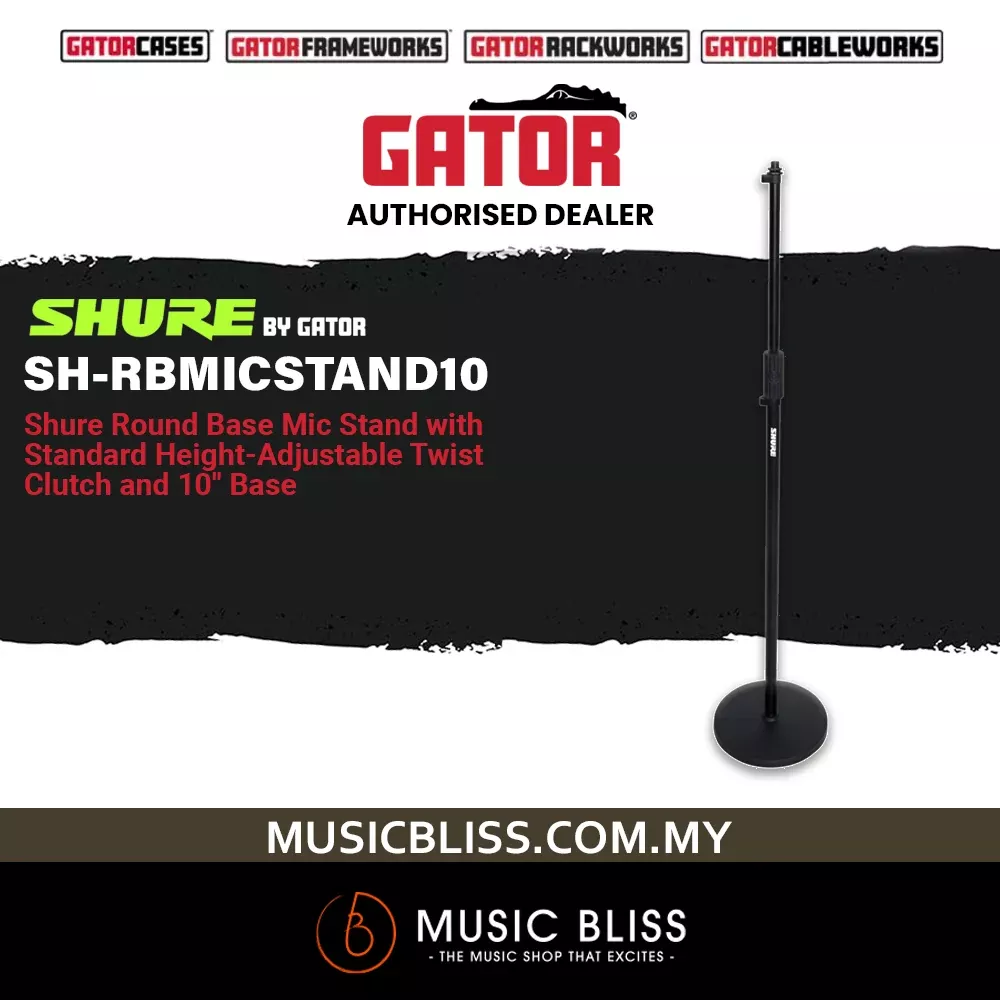 Shure by Gator SH-RBMICSTAND10 10″ Round Base Mic Stand
