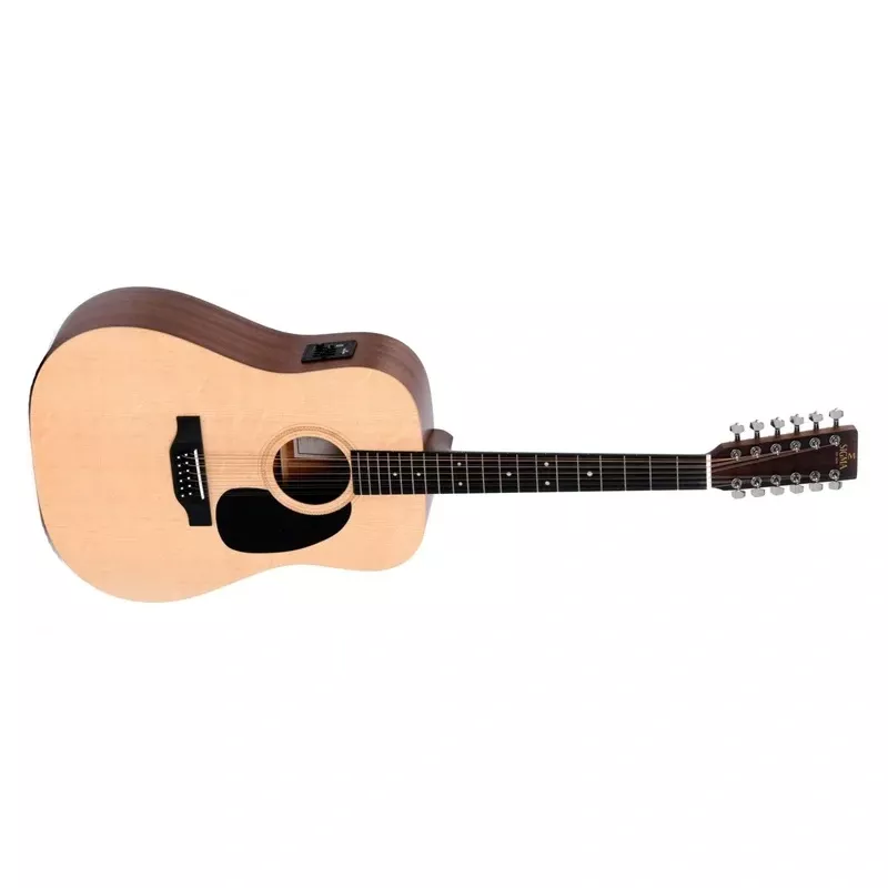 Sigma Guitars 12 String Electric Acoustic Guitar, Natural DM12E+