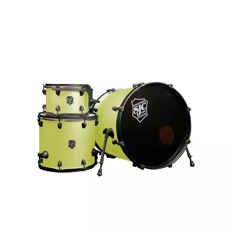 SJC Drums Pathfinder Series 3-piece Shell Pack, Sublime Lime Black PFK322FBSLWBJ