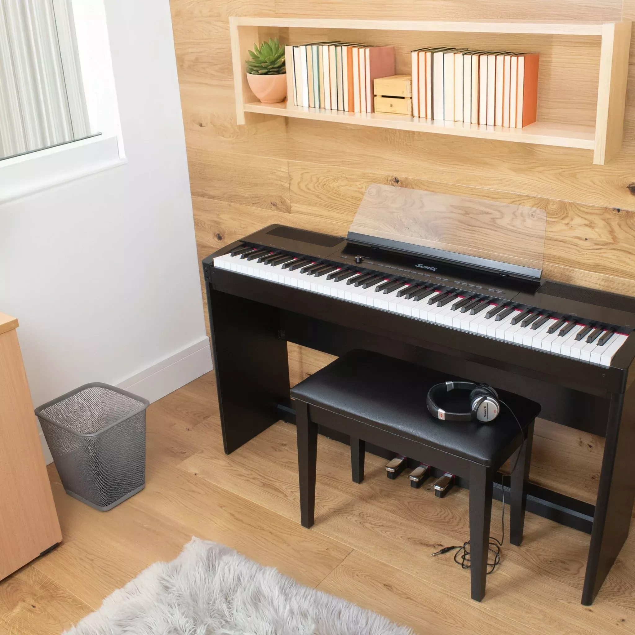 Sonix SXP8 portable digital piano with fixed stand and 3 pedals (SXP8B-SP)