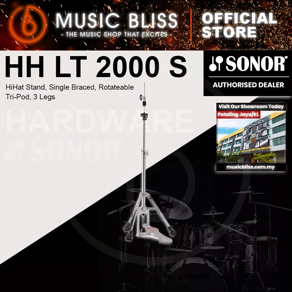 Sonor HH LT 2000 S HiHat Stand, Single Braced, Rotateable Tri-Pod, 3 Legs