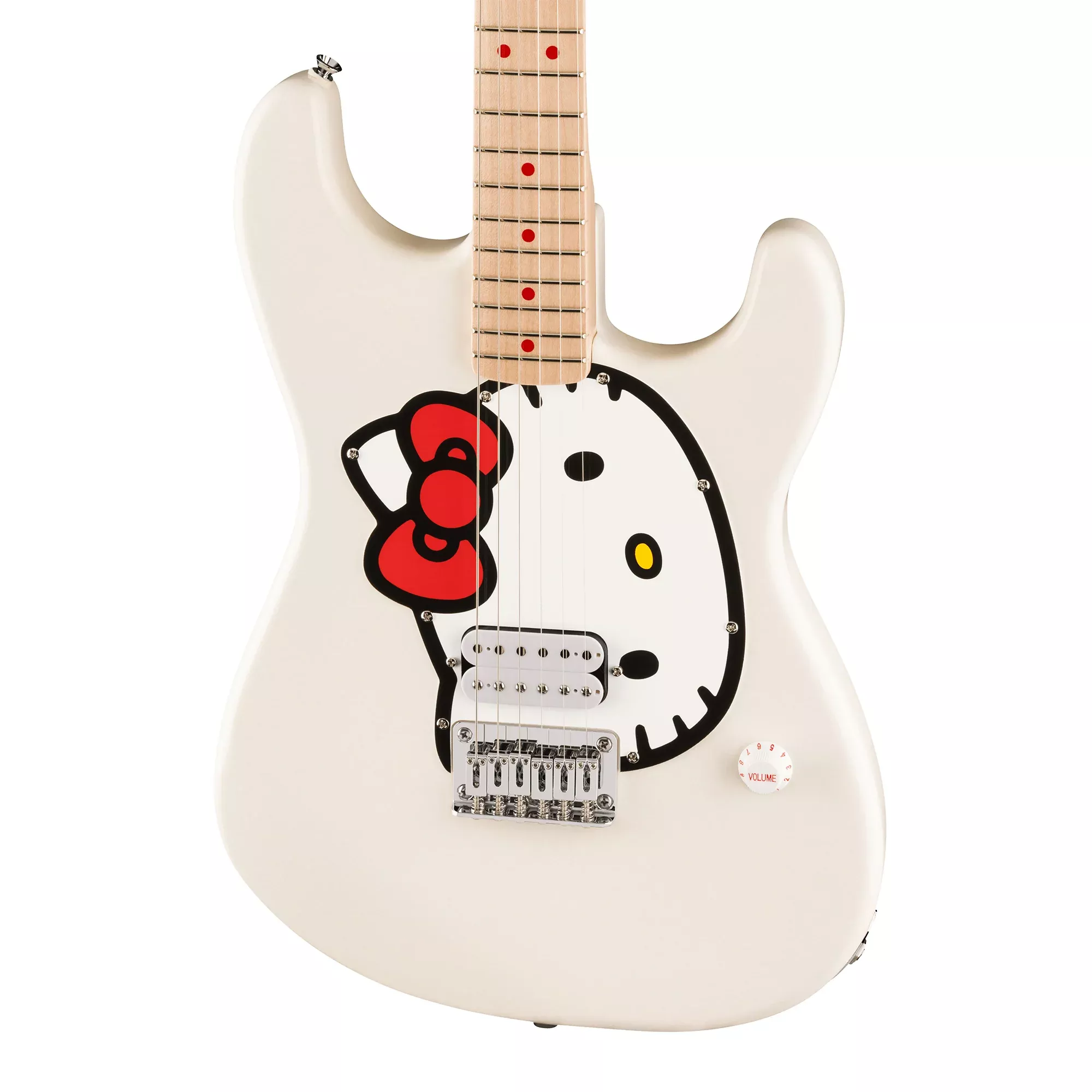 Squier Hello Kitty Stratocaster - White with Maple Fingerboard and Hello Kitty Graphic Pickguard
