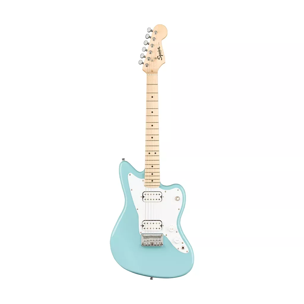 Squier Mini Jazzmaster HH Electric Guitar, Maple FB, Daphne Blue