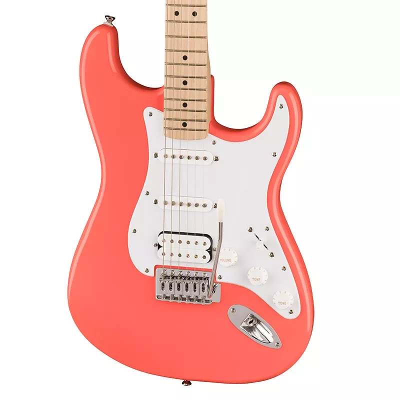 Squier Sonic Stratocaster HSS – Tahitian Coral with Maple Fingerboard