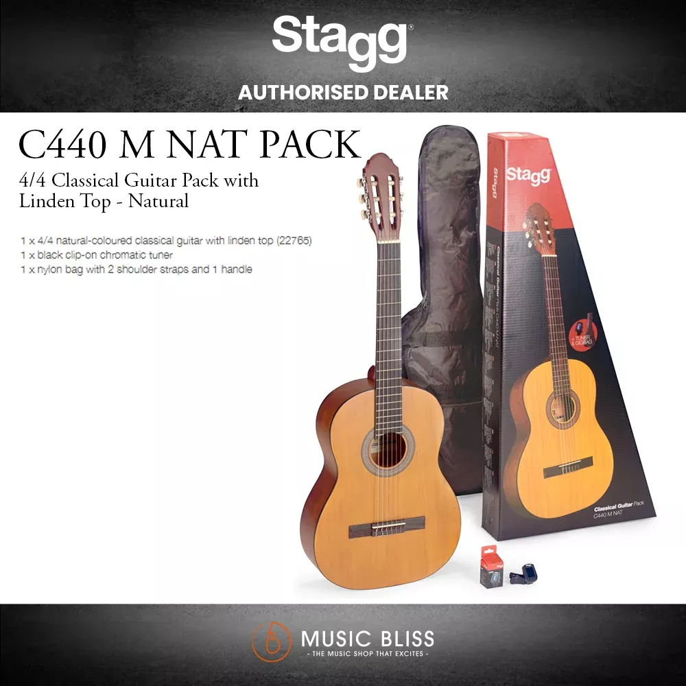 Stagg C440M NAT4/4 Classical Guitar Pack with Linden Top – Natural