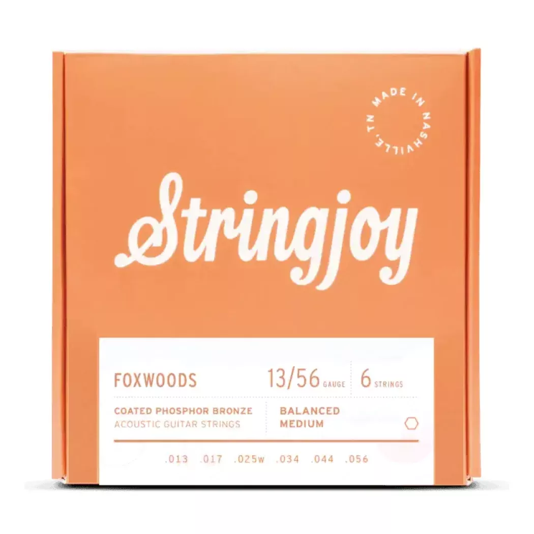 Stringjoy 13-56 Medium Gauge Foxwoods - Coated Phosphor Bronze Acoustic Guitar Strings