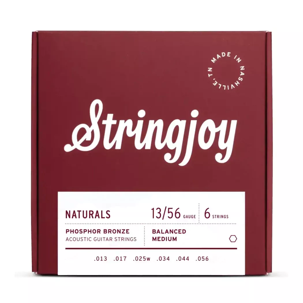 Stringjoy 13-56 Medium Gauge Naturals - Phosphor Bronze Acoustic Guitar Strings