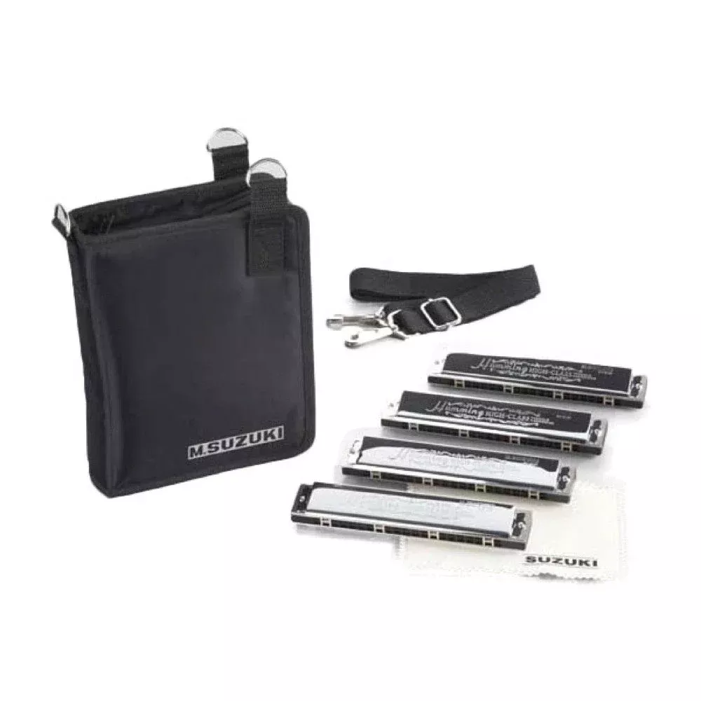 Suzuki Humming High-Class tremolo harmonica set of 4 (SU-21W-4S)