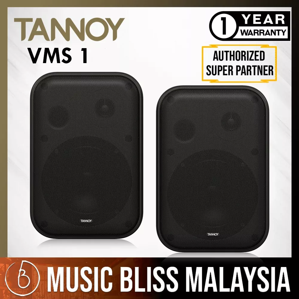 Tannoy VMS 1 5-inch Versatile 2-way Compact Install Monitors – Black