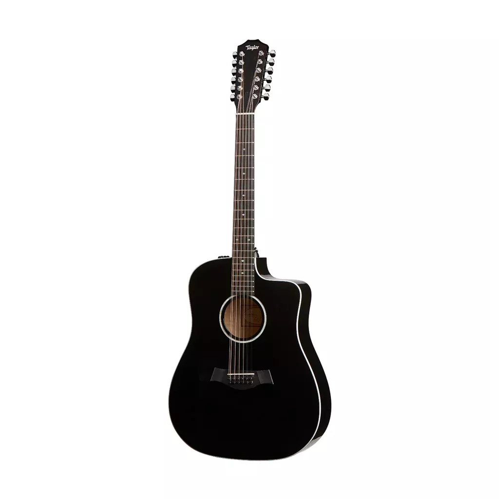Taylor 250ce Deluxe Dreadnought 12-String Acoustic Guitar w/Case, Black
