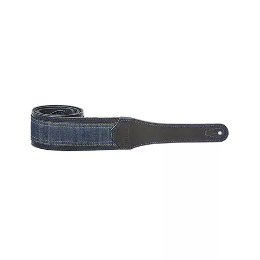 Taylor Blue Denim 2Inch Embossed Logo Guitar Strap, Navy Edge