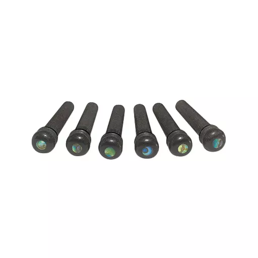 Taylor Bridge Pins, Crelicam Ebony w/Abalone dots, 6-Pack