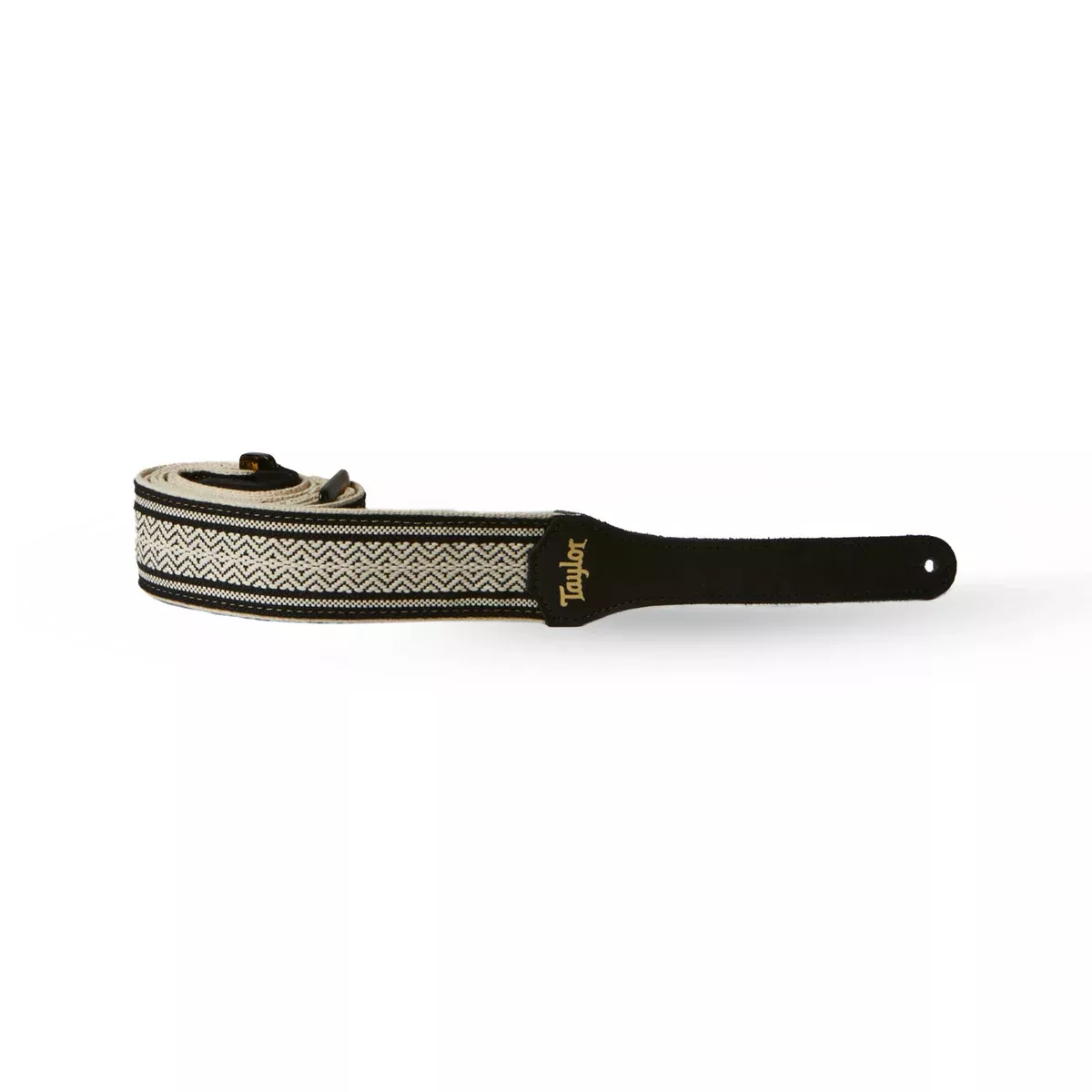 Taylor Jacquard Cotton 2Inch Guitar Strap, White/Black