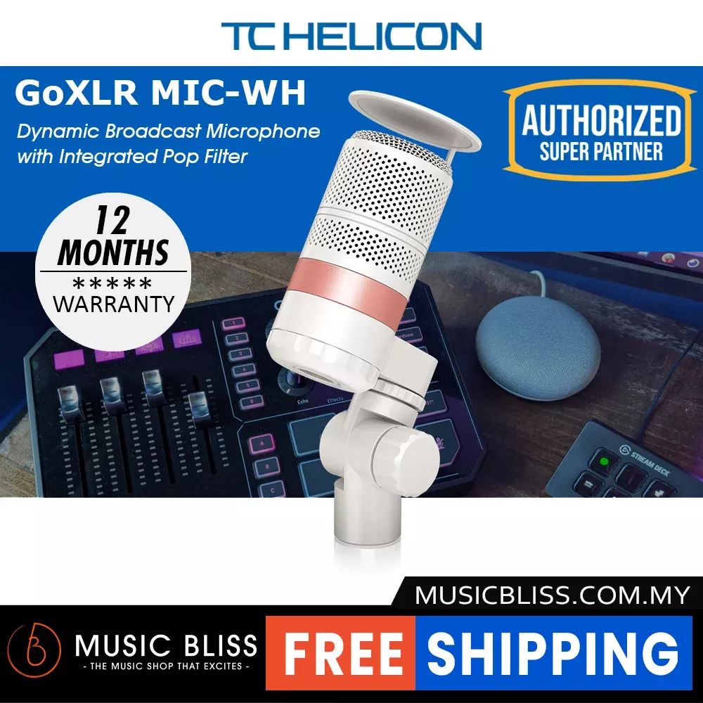 TC-Helicon GoXLR MIC Dynamic Broadcast Microphone – White
