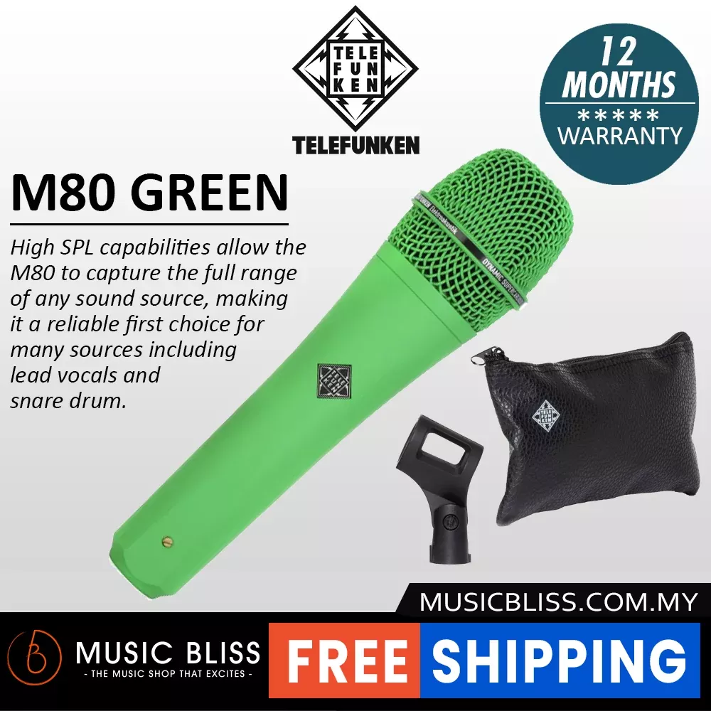 Telefunken M80 Supercardioid Dynamic Handheld Vocal Microphone – Green