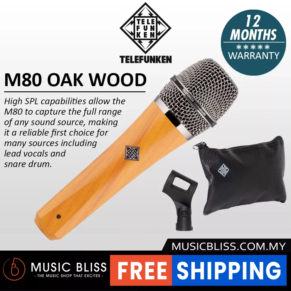 Telefunken M80 Supercardioid Dynamic Handheld Vocal Microphone – Oak Wood
