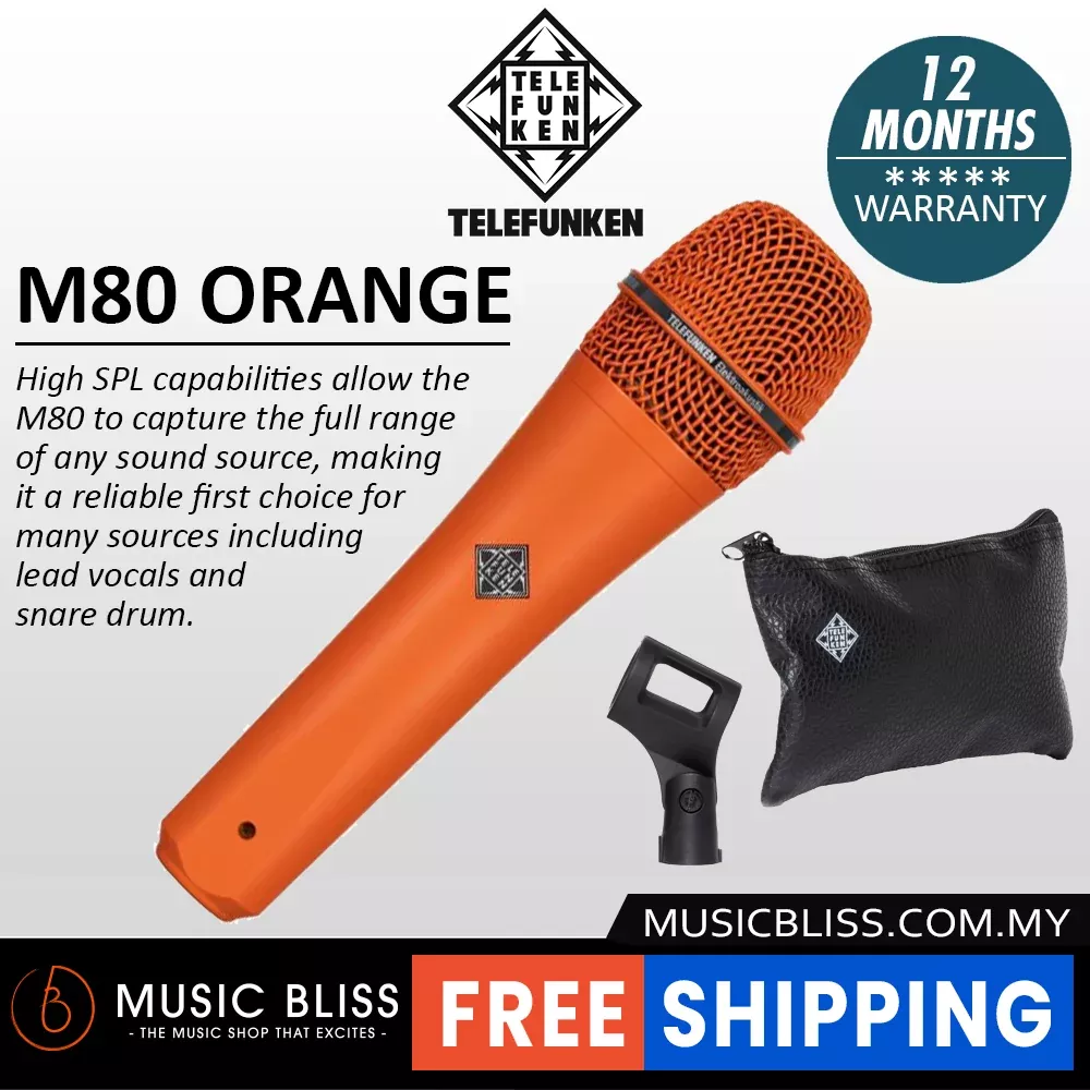 Telefunken M80 Supercardioid Dynamic Handheld Vocal Microphone – Orange